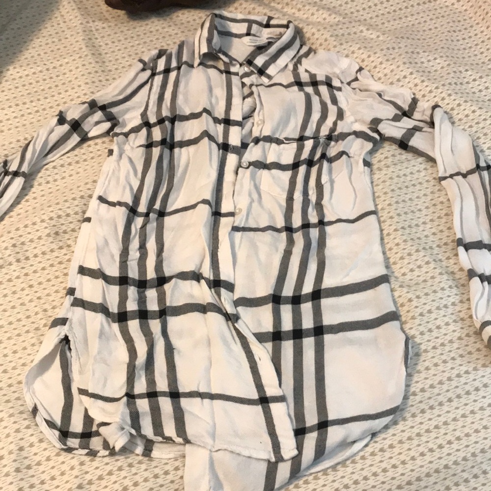 Black & White Window Pane Plaid Shirt